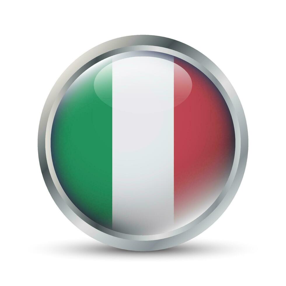 Italia bandera 3d Insignia ilustración vector