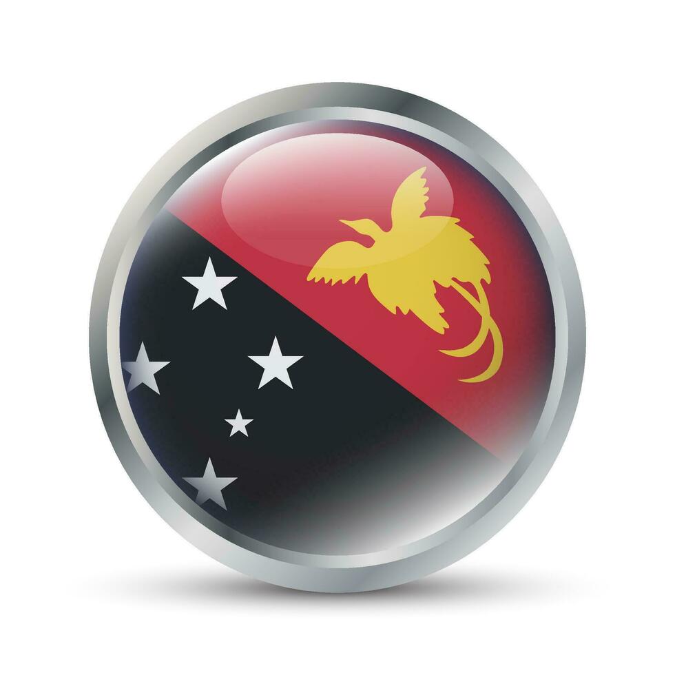 Papua New Guinea Flag 3D Badge Illustration vector