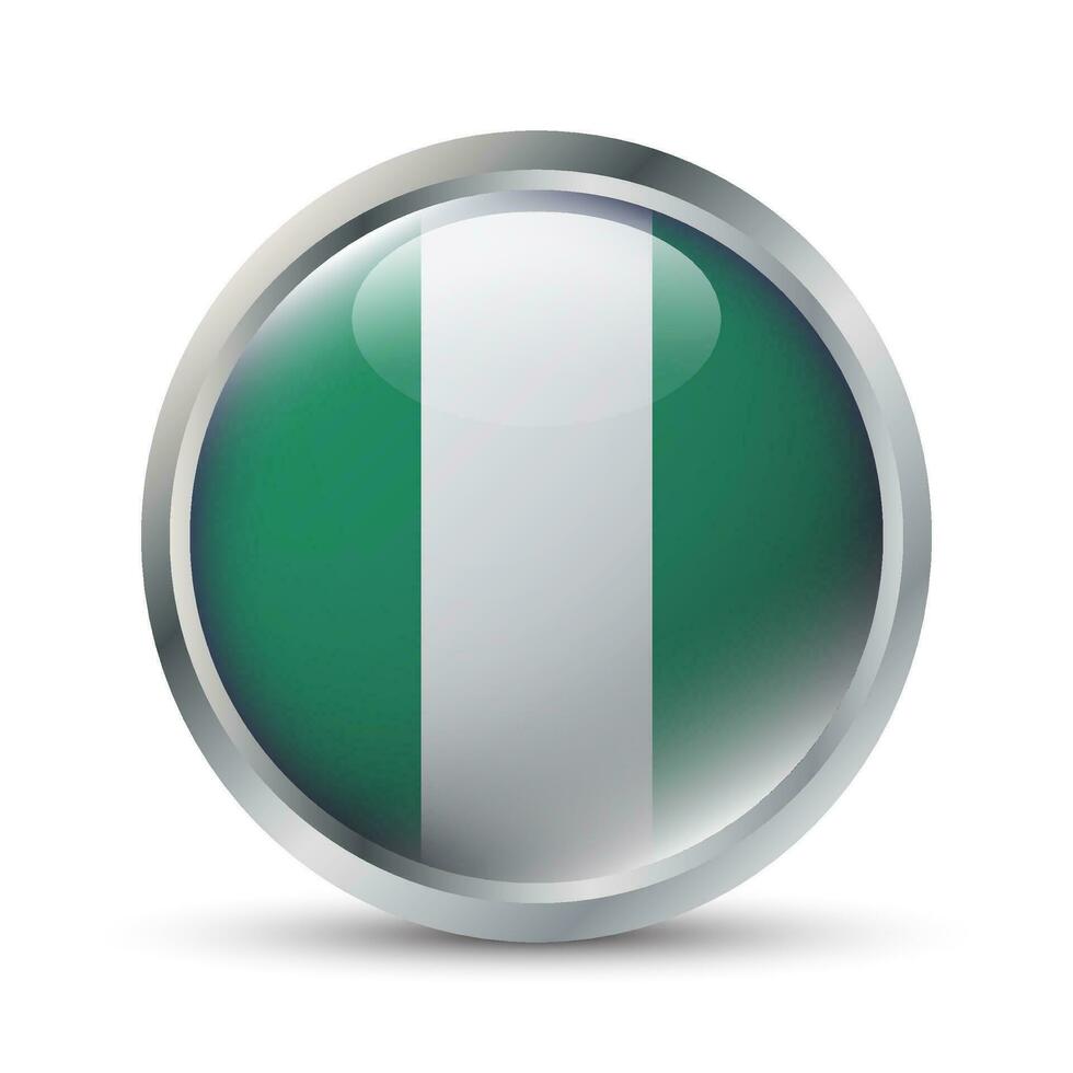 Nigeria Flag 3D Badge Illustration vector