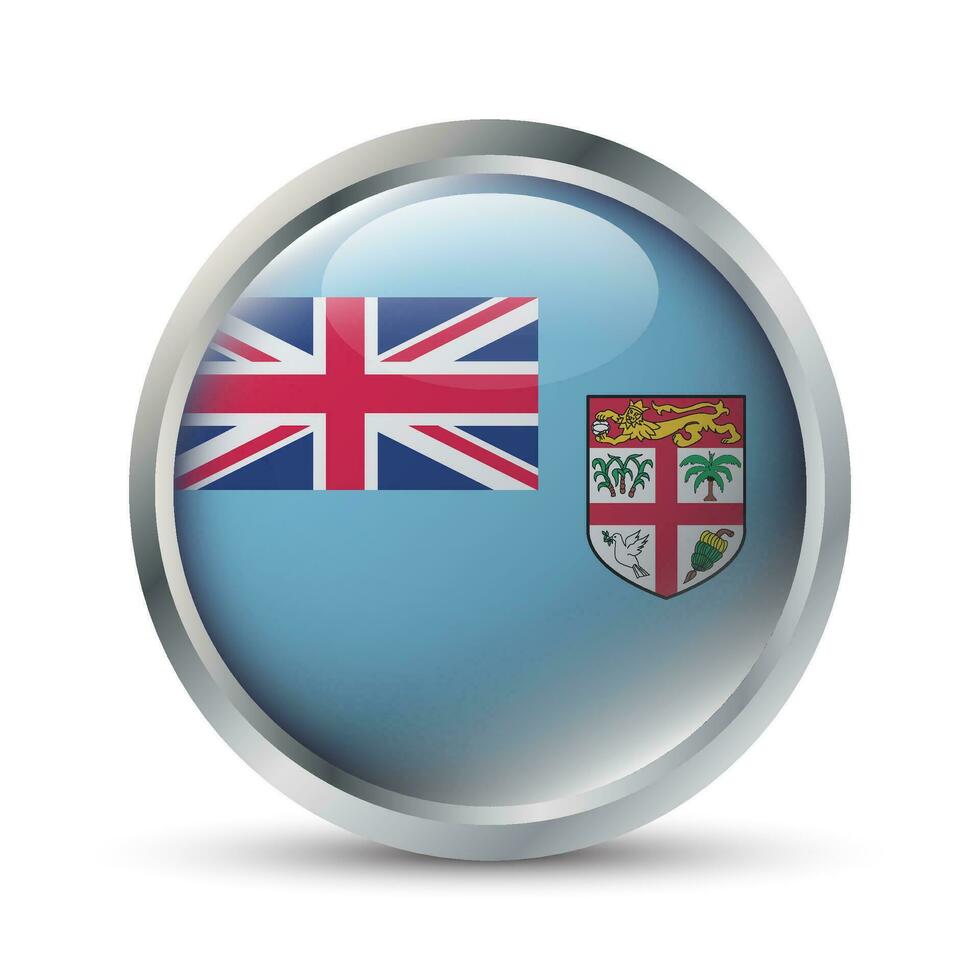 Fiji Flag 3D Badge Illustration vector