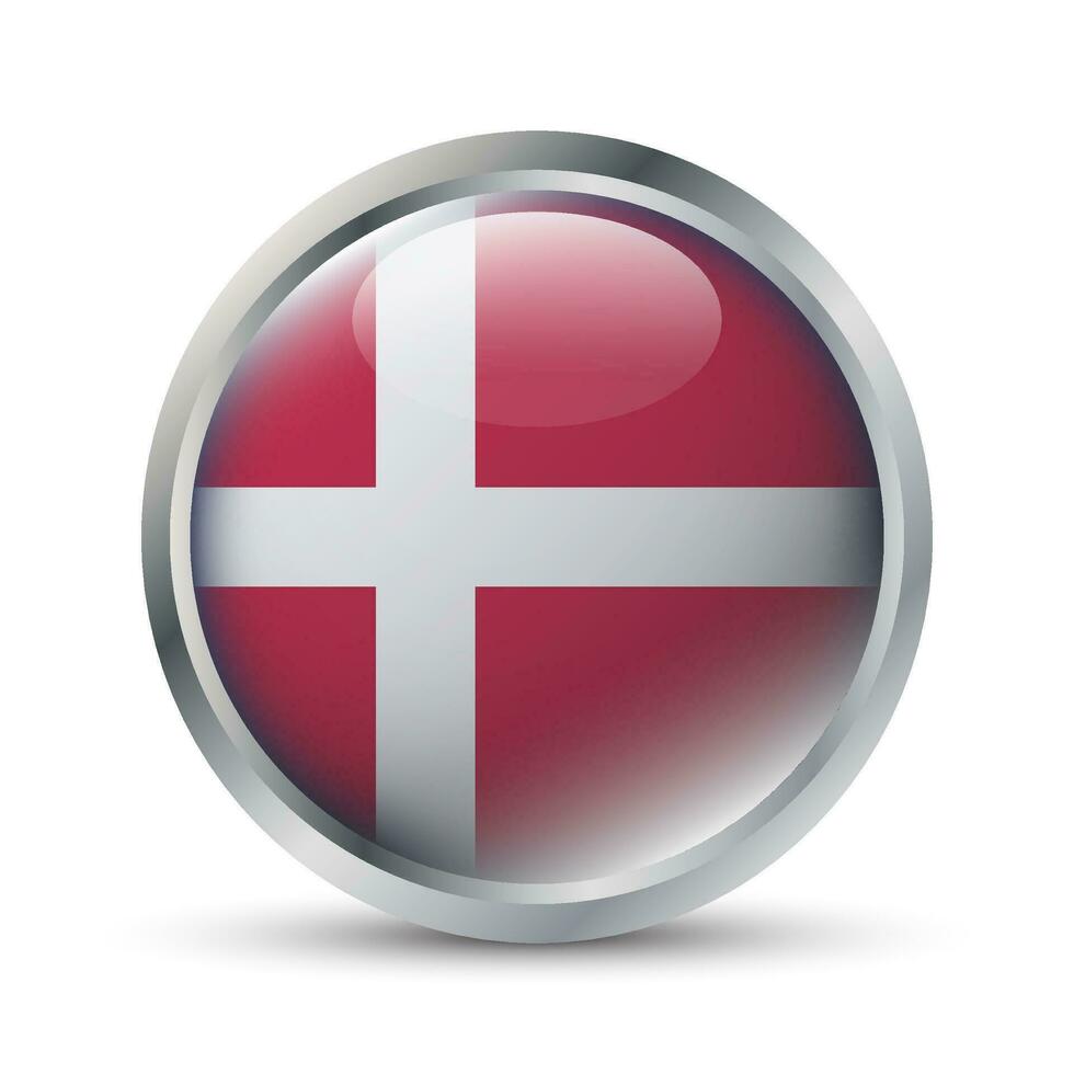 Dinamarca bandera 3d Insignia ilustración vector