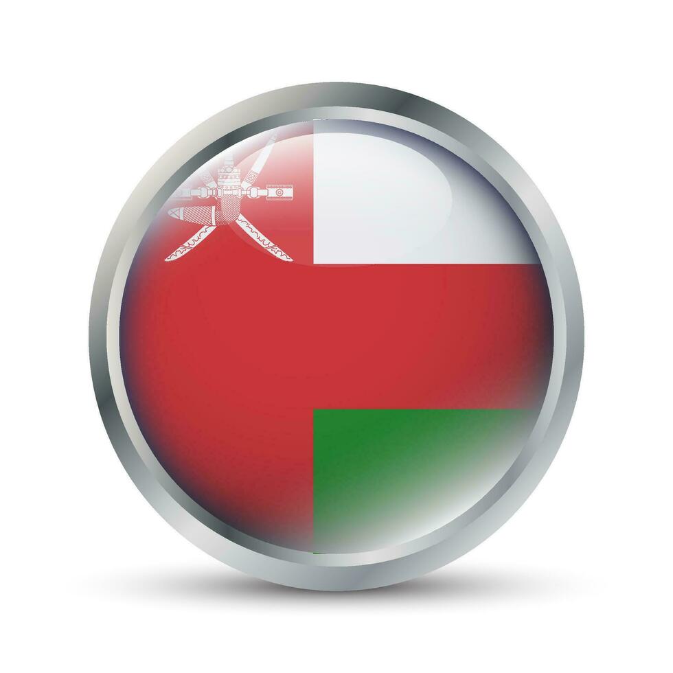 Oman Flag 3D Badge Illustration vector