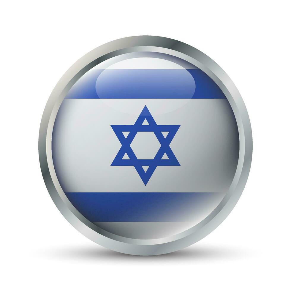 Israel Flag 3D Badge Illustration vector