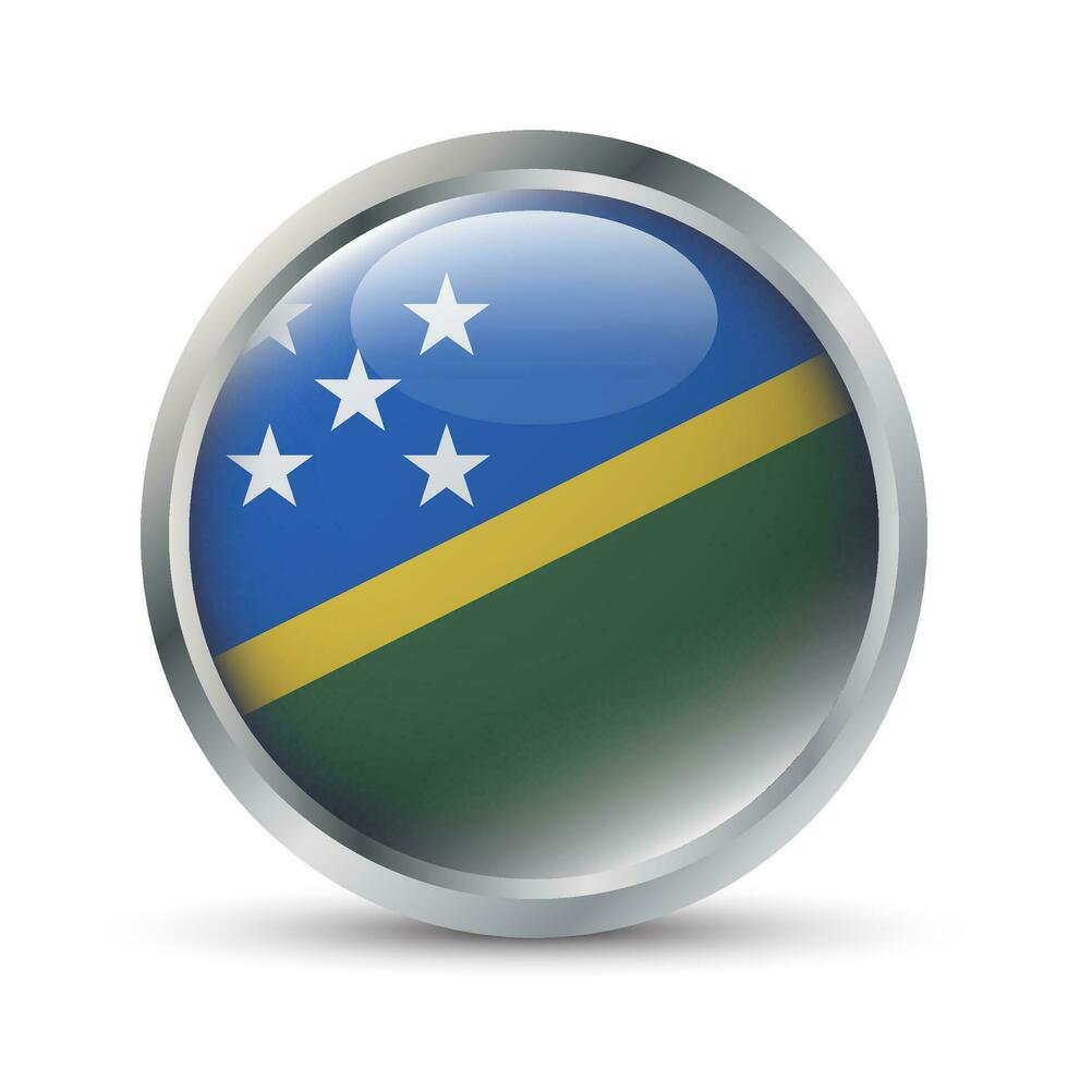 Solomon Islands Flag 3D Badge Illustration vector