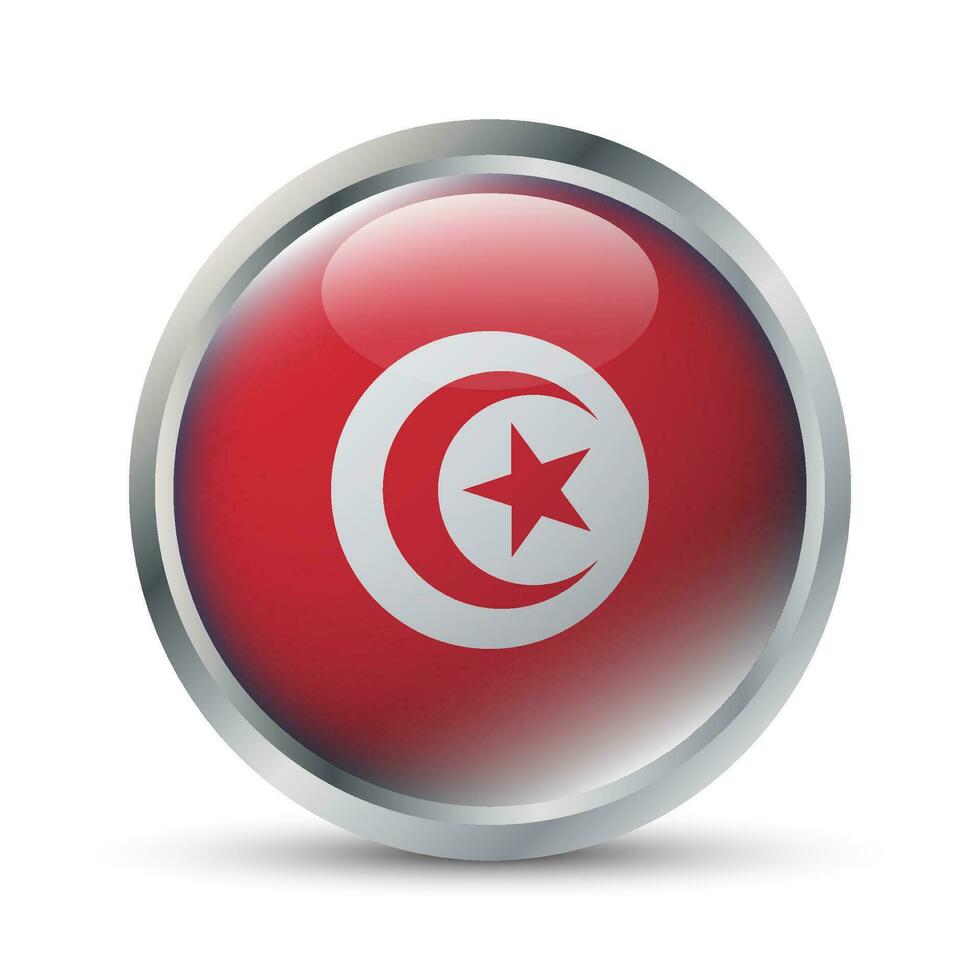 Tunisia Flag 3D Badge Illustration vector