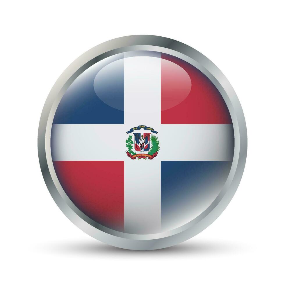 Dominican Republic Flag 3D Badge Illustration vector