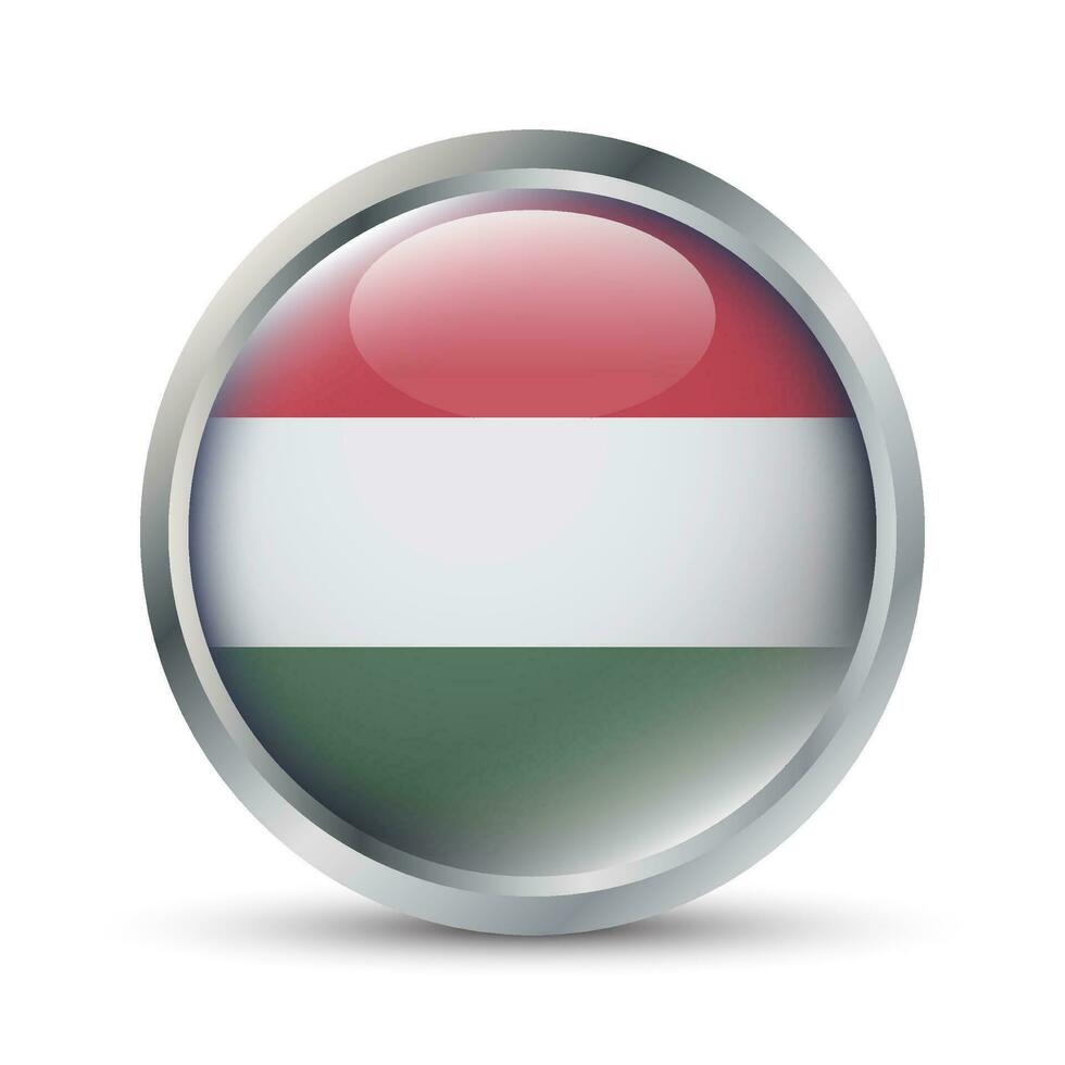 Hungría bandera 3d Insignia ilustración vector