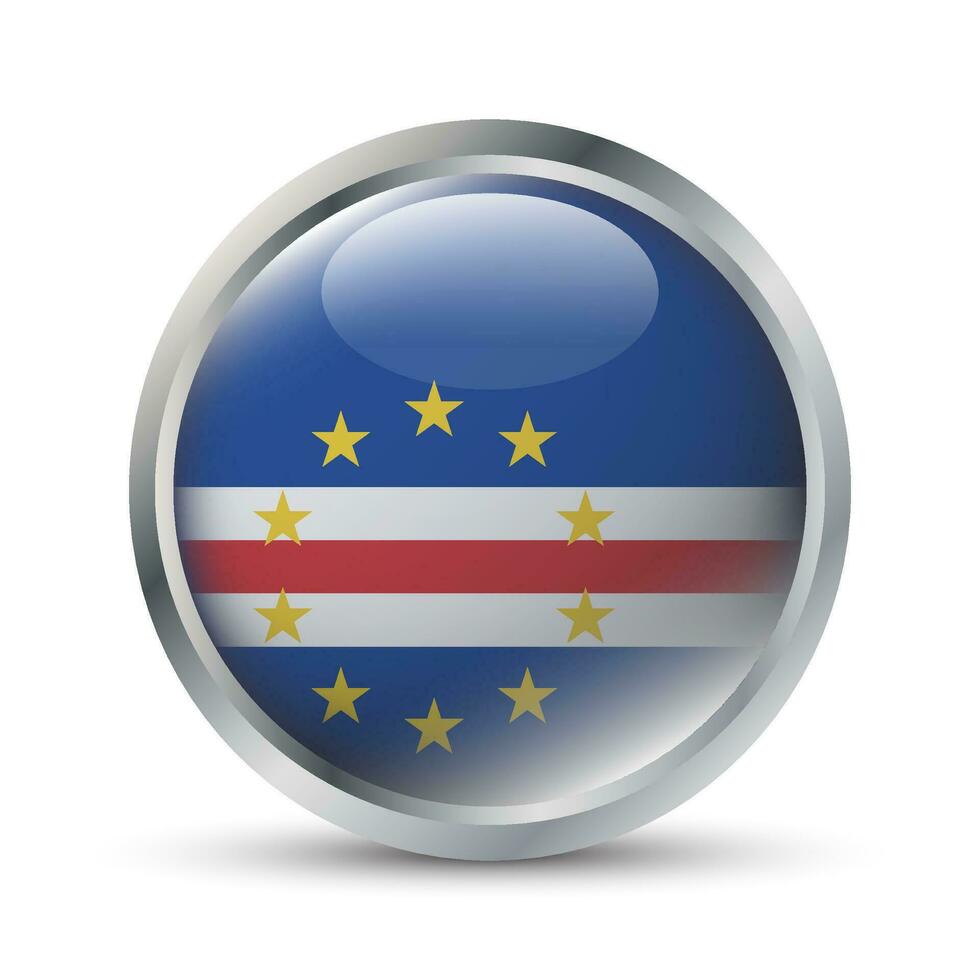 Cape Verde Flag 3D Badge Illustration vector