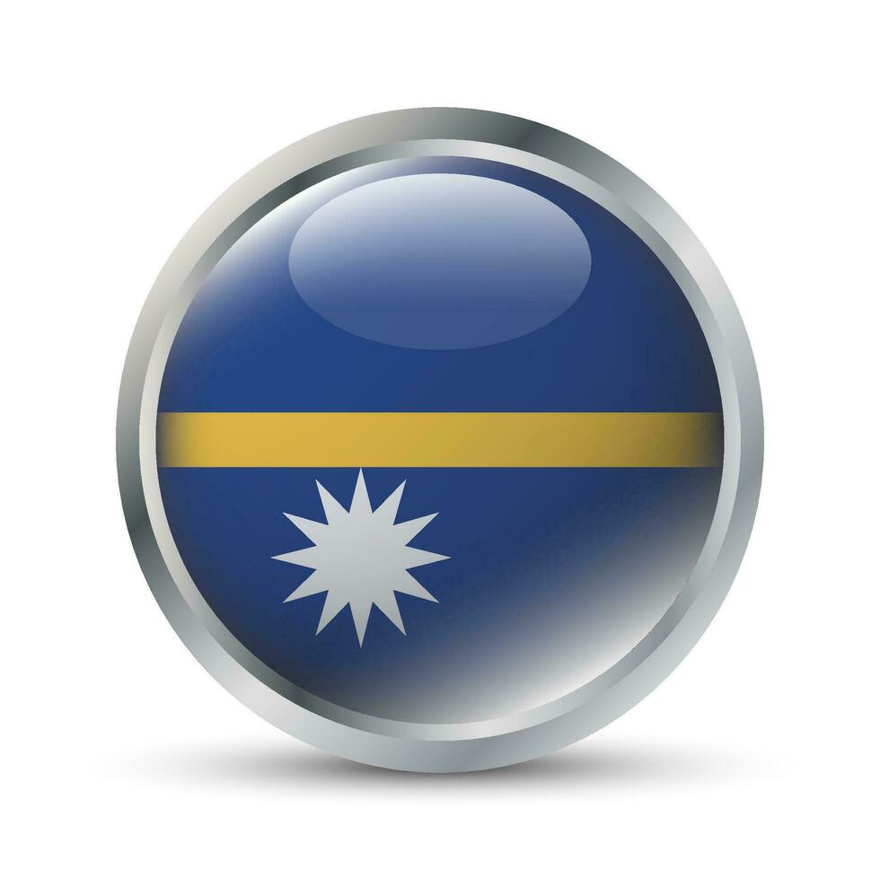 Nauru Flag 3D Badge Illustration vector