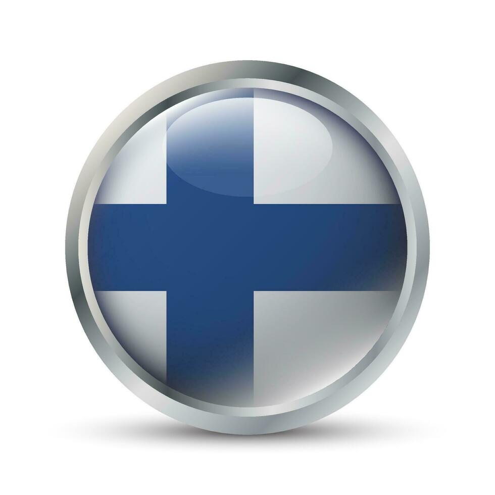 Finland Flag 3D Badge Illustration vector