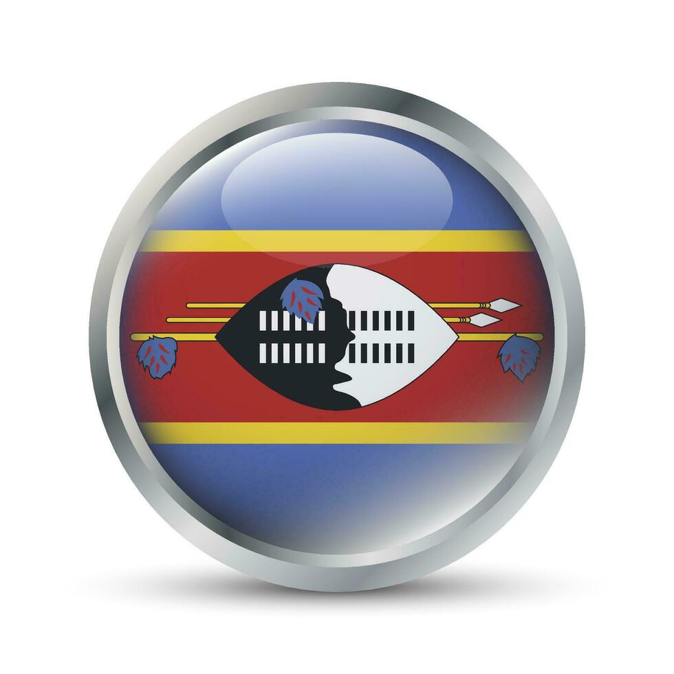 Eswatini Flag 3D Badge Illustration vector