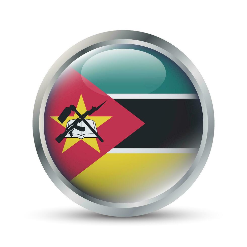 Mozambique Flag 3D Badge Illustration vector