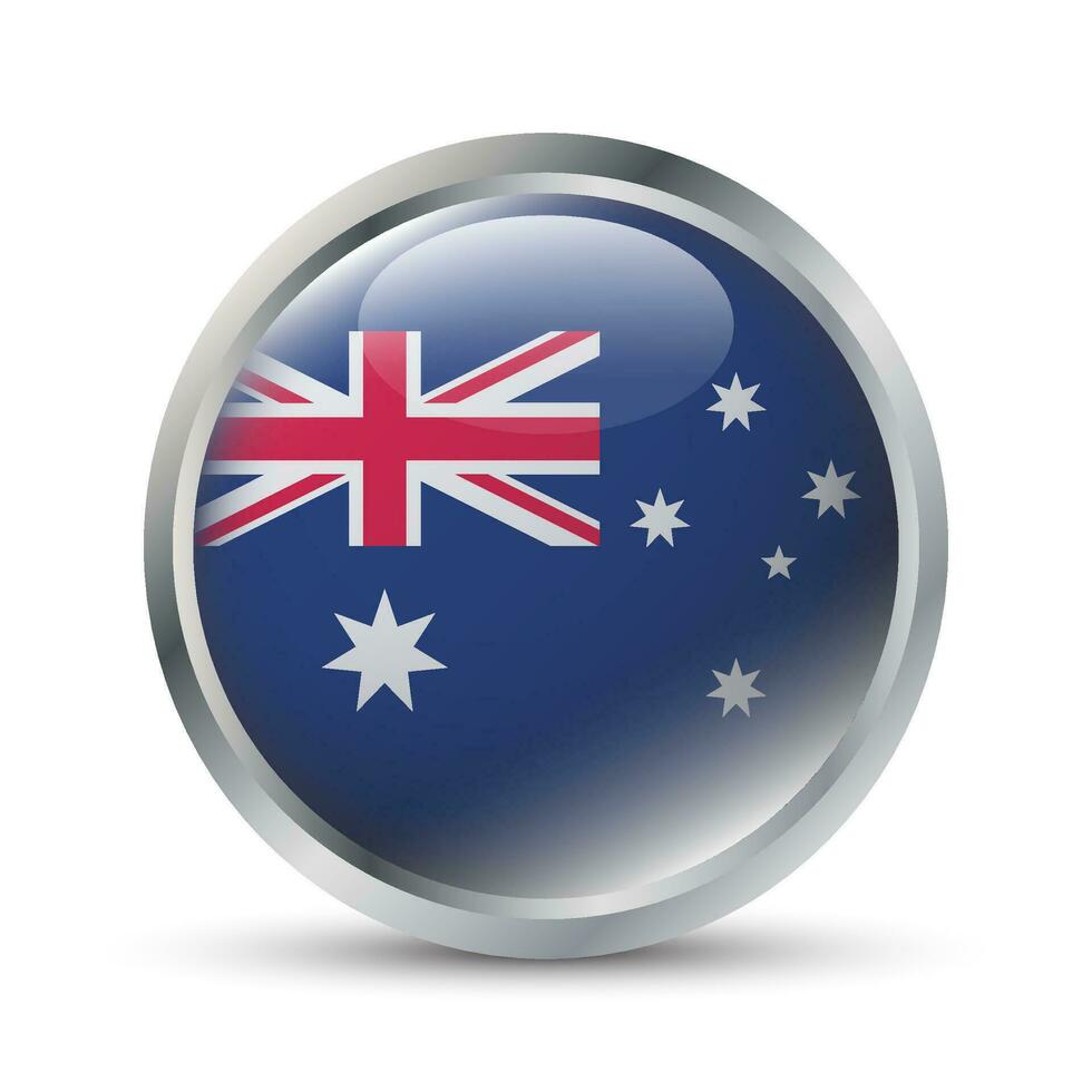 Australia Flag 3D Badge Illustration vector