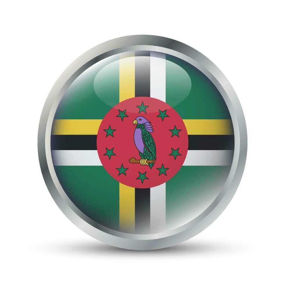 Dominica Flag 3D Badge Illustration vector