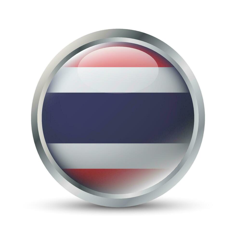 Tailandia bandera 3d Insignia ilustración vector