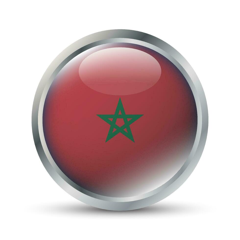 Morocco Flag 3D Badge Illustration vector