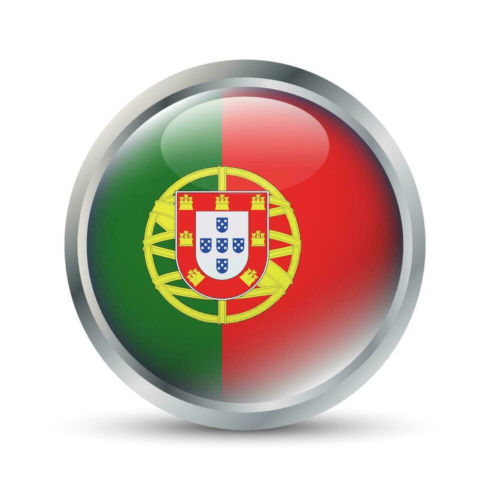 Portugal Flag 3D Badge Illustration vector