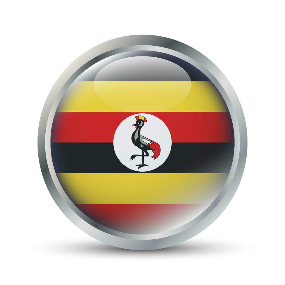 Uganda Flag 3D Badge Illustration vector