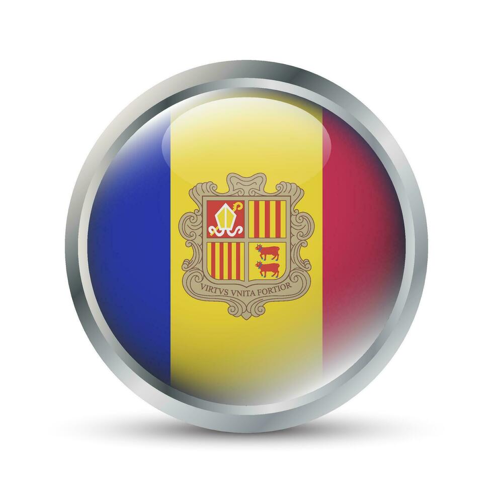 Andorra Flag 3D Badge Illustration vector
