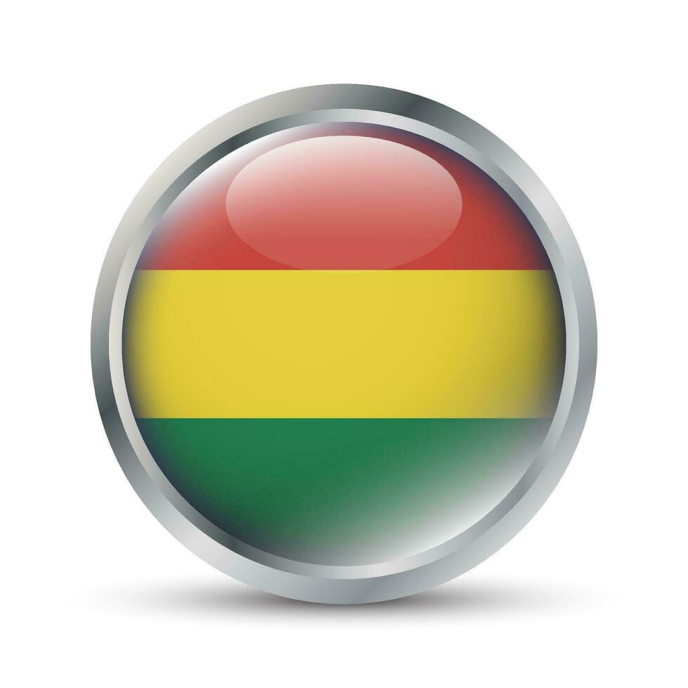 Bolivia Flag 3D Badge Illustration vector