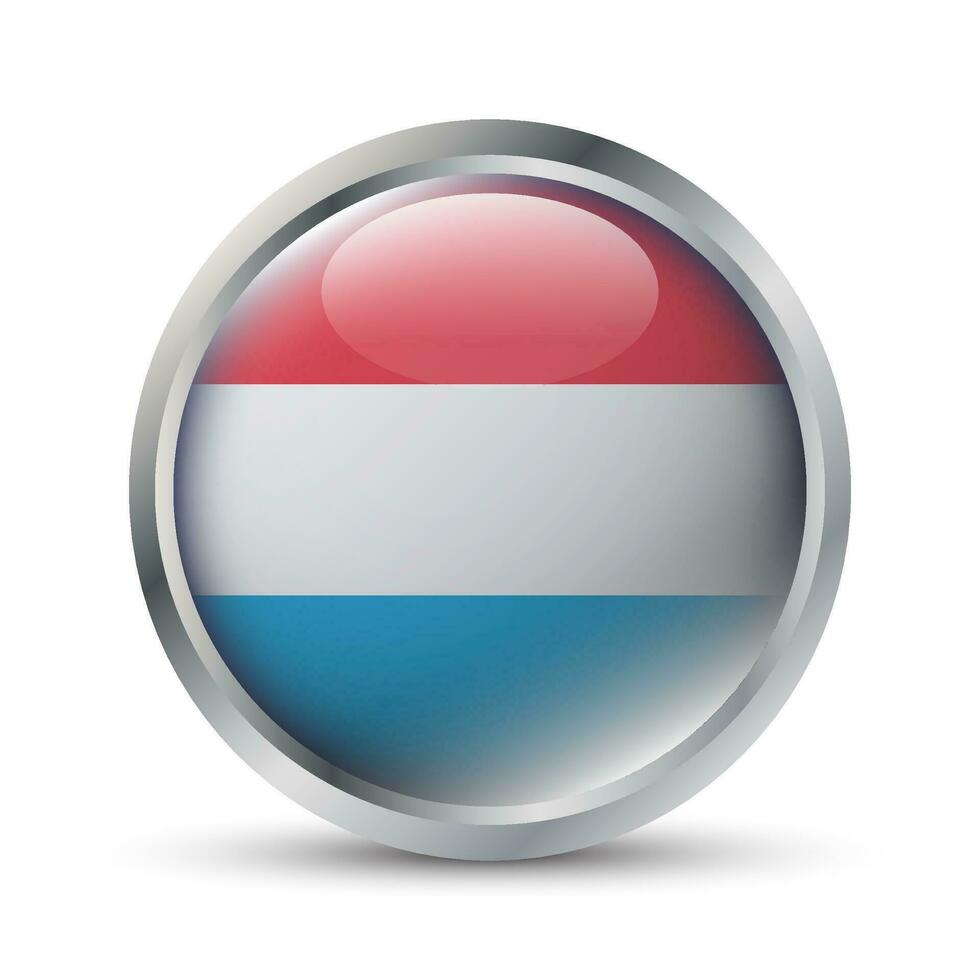 Luxemburgo bandera 3d Insignia ilustración vector