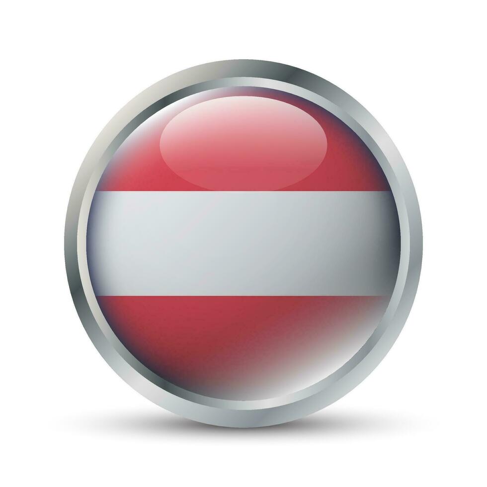 Austria Flag 3D Badge Illustration vector