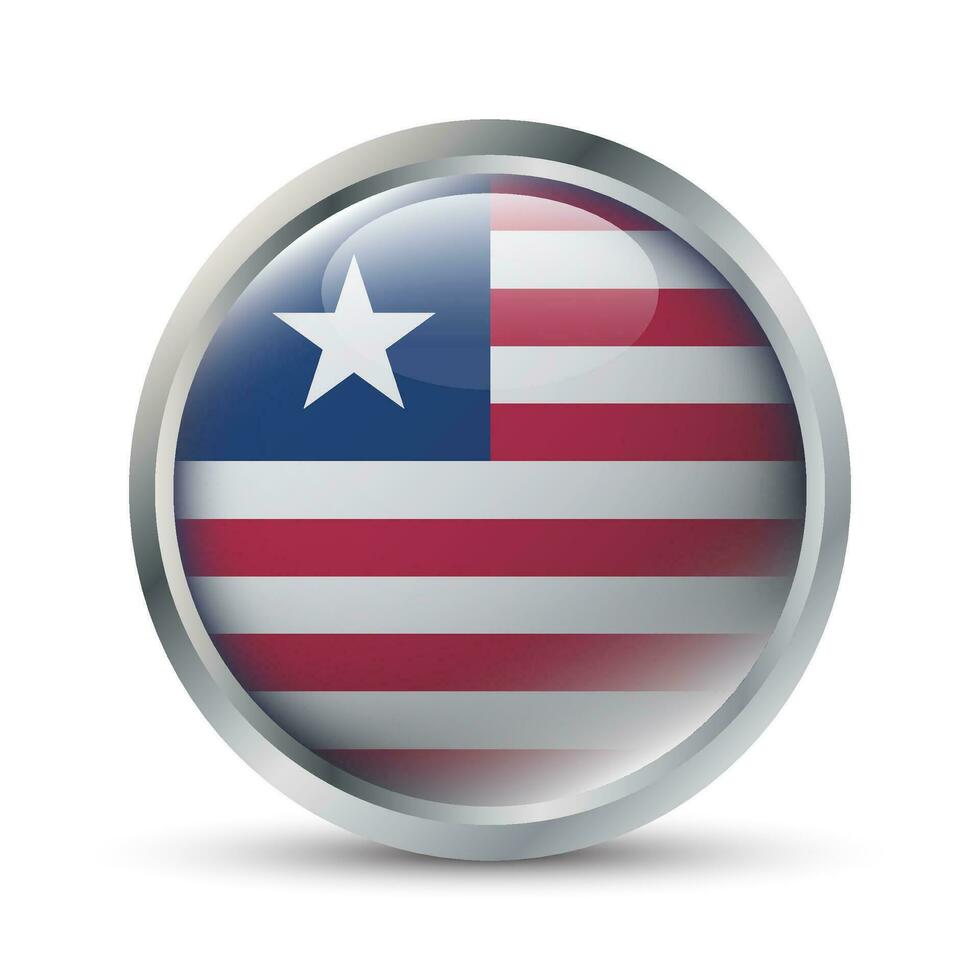 Liberia Flag 3D Badge Illustration vector