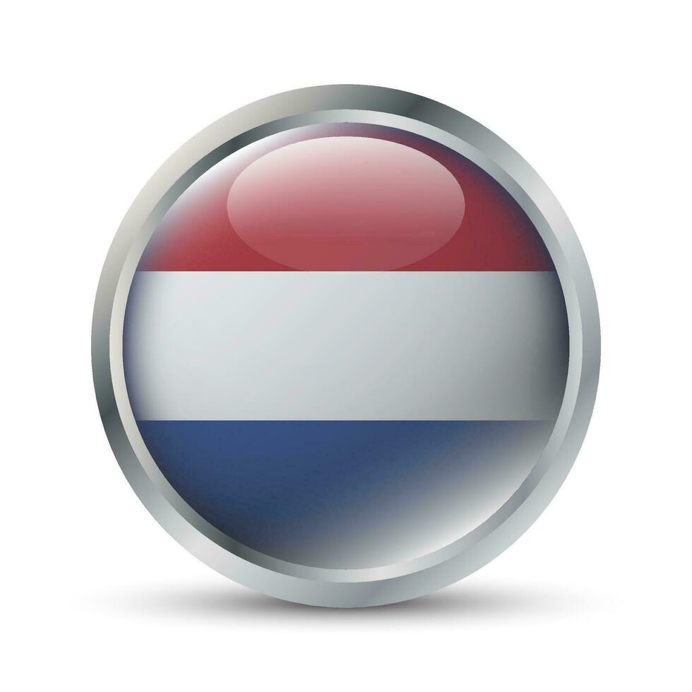 Netherlands Flag 3D Badge Illustration vector