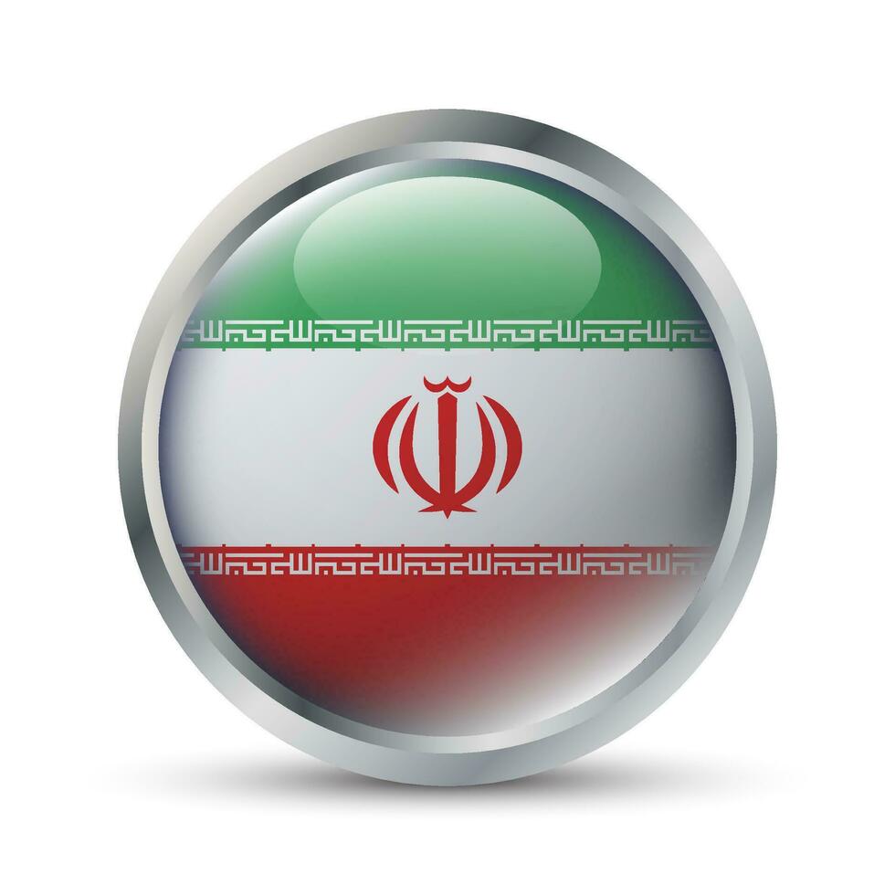 Iran Flag 3D Badge Illustration vector