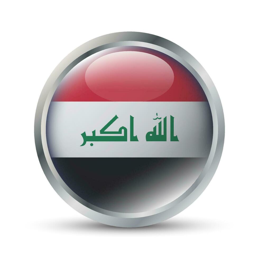 Iraq Flag 3D Badge Illustration vector