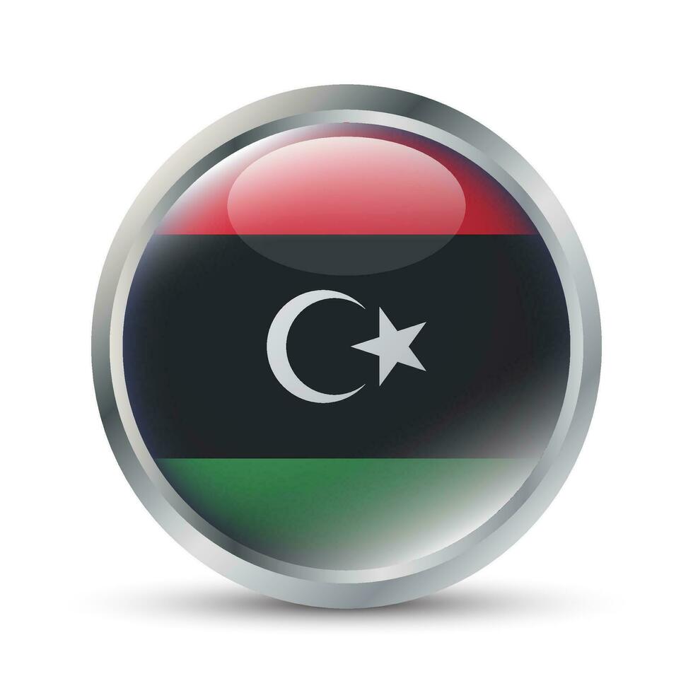 Libia bandera 3d Insignia ilustración vector