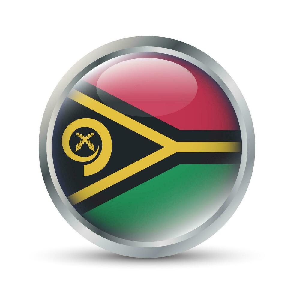 Vanuatu Flag 3D Badge Illustration vector