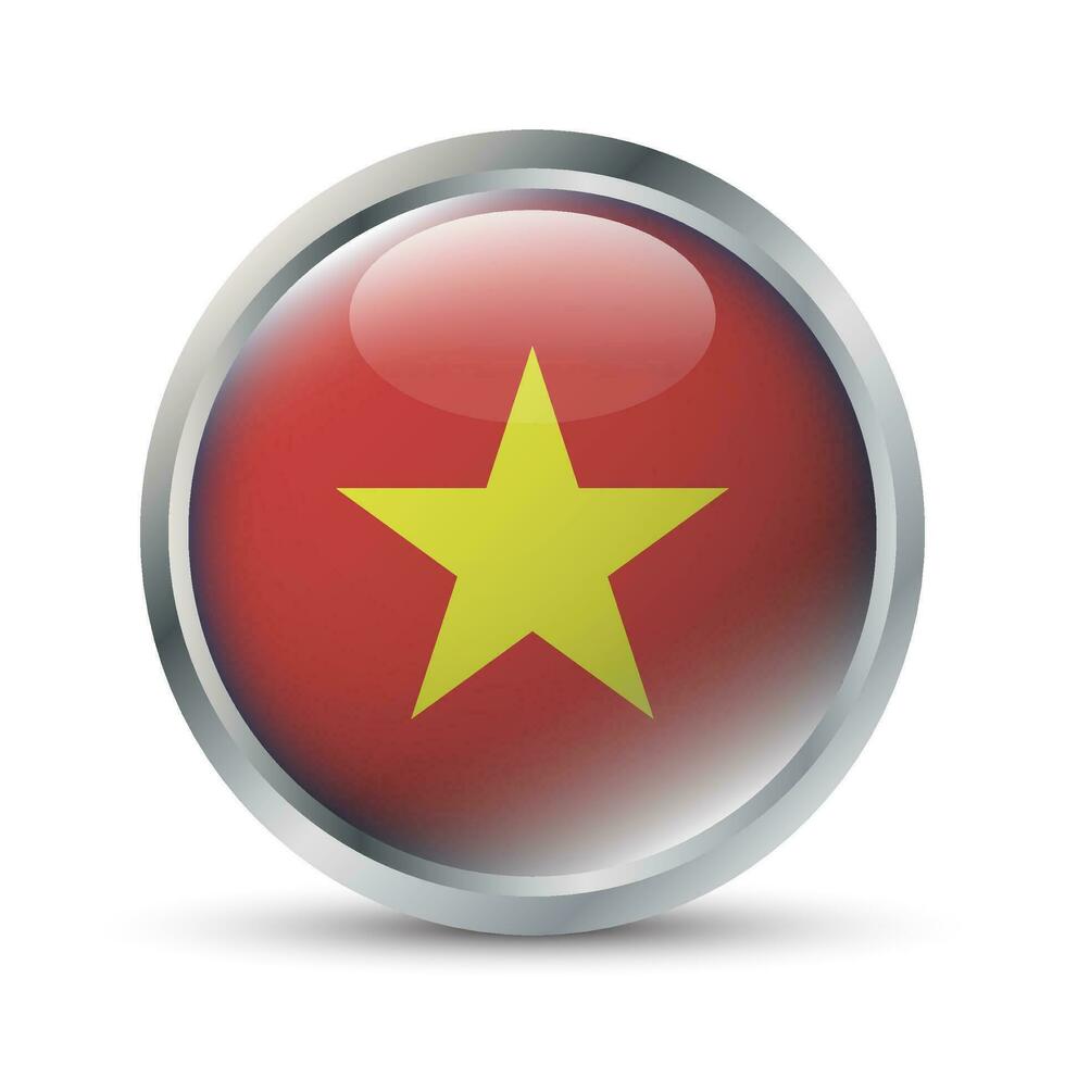 Vietnam Flag 3D Badge Illustration vector