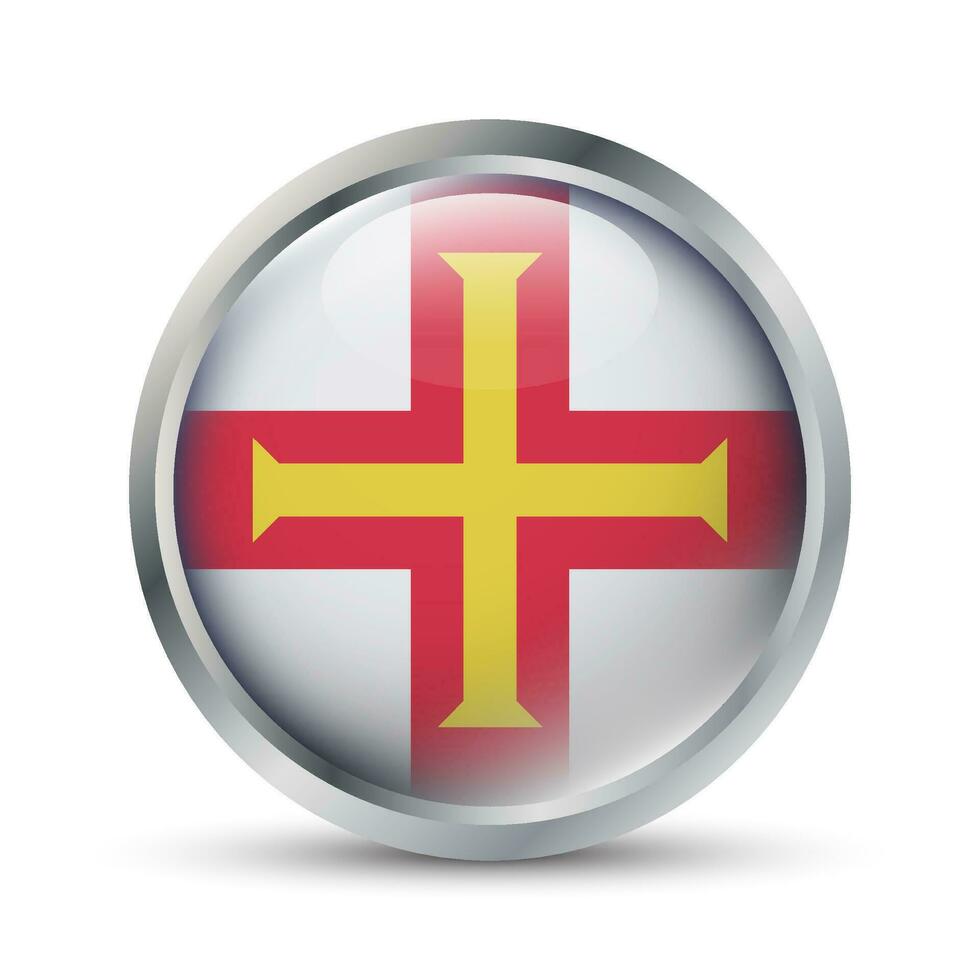 Guernsey Flag 3D Badge Illustration vector