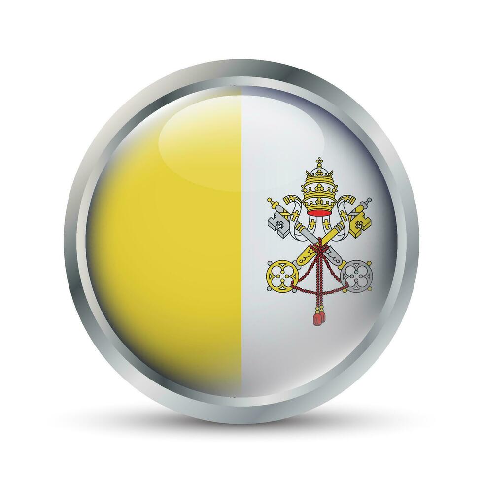 Vatican Flag 3D Badge Illustration vector