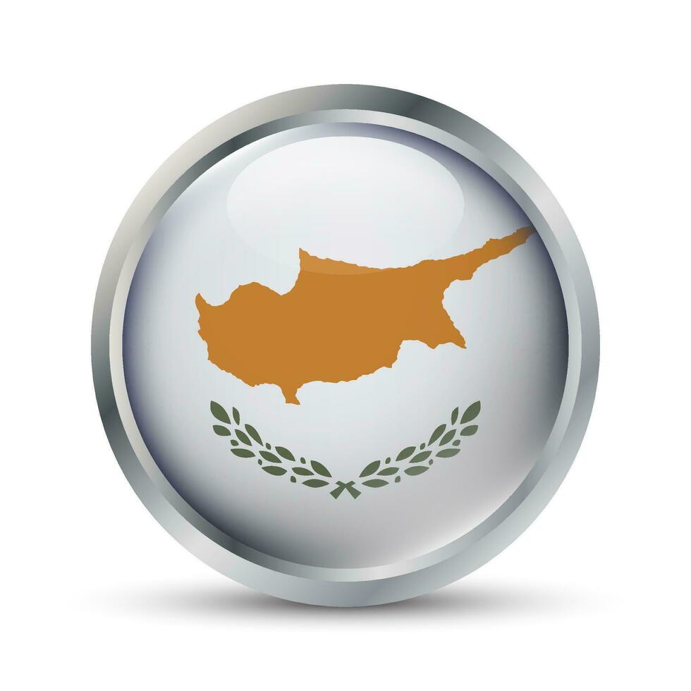 Cyprus Flag 3D Badge Illustration vector