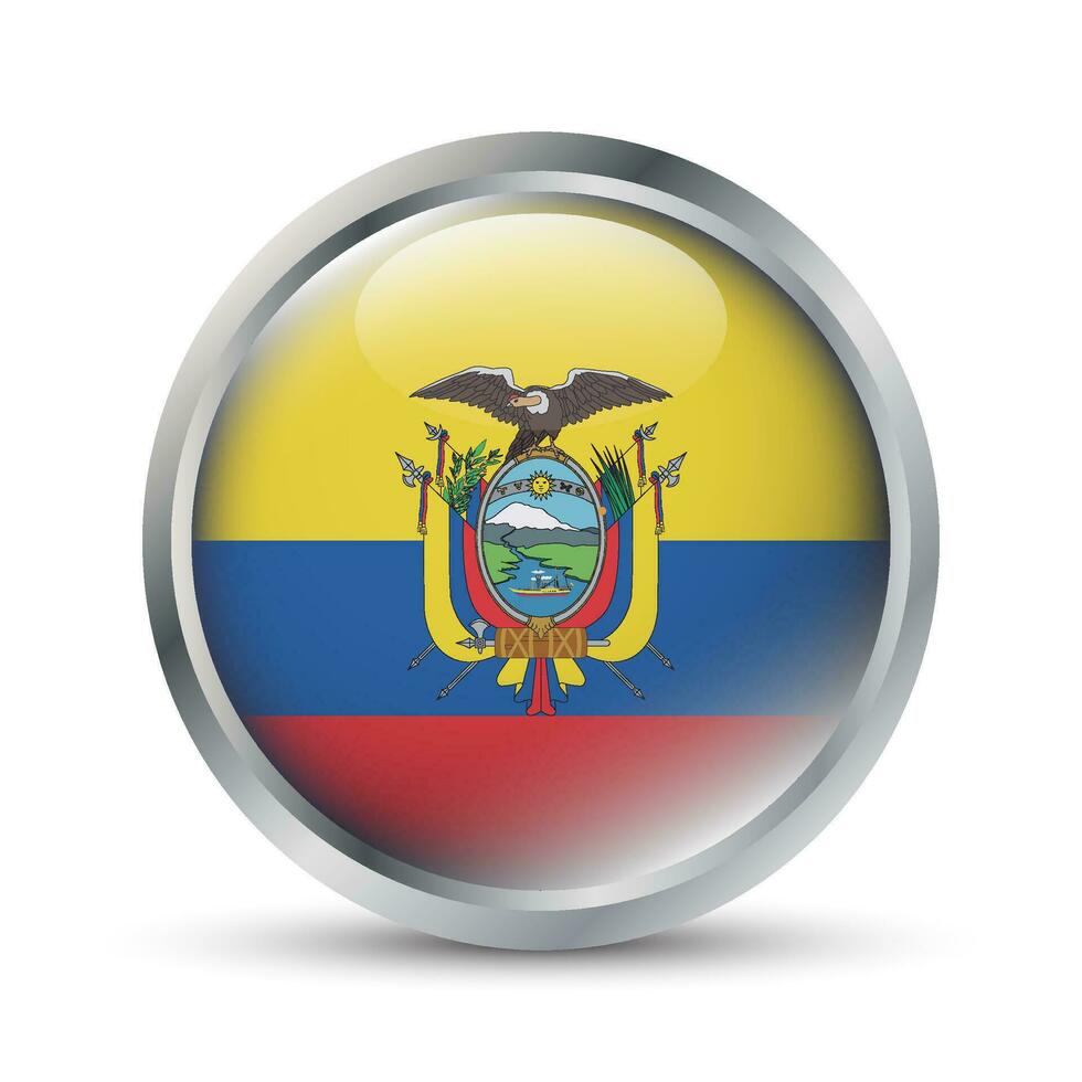 Ecuador Flag 3D Badge Illustration vector