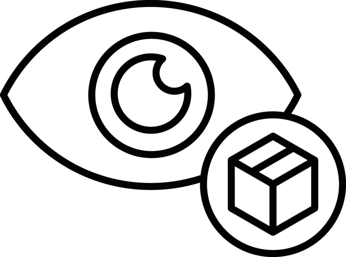 Monitor Package box Outline vector illustration icon