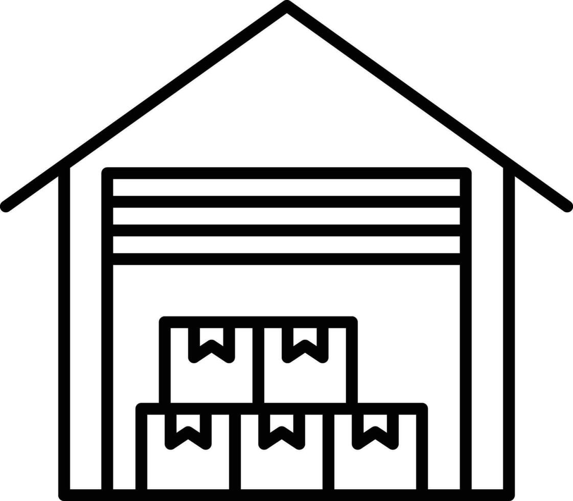 Warehouse Outline vector illustration icon