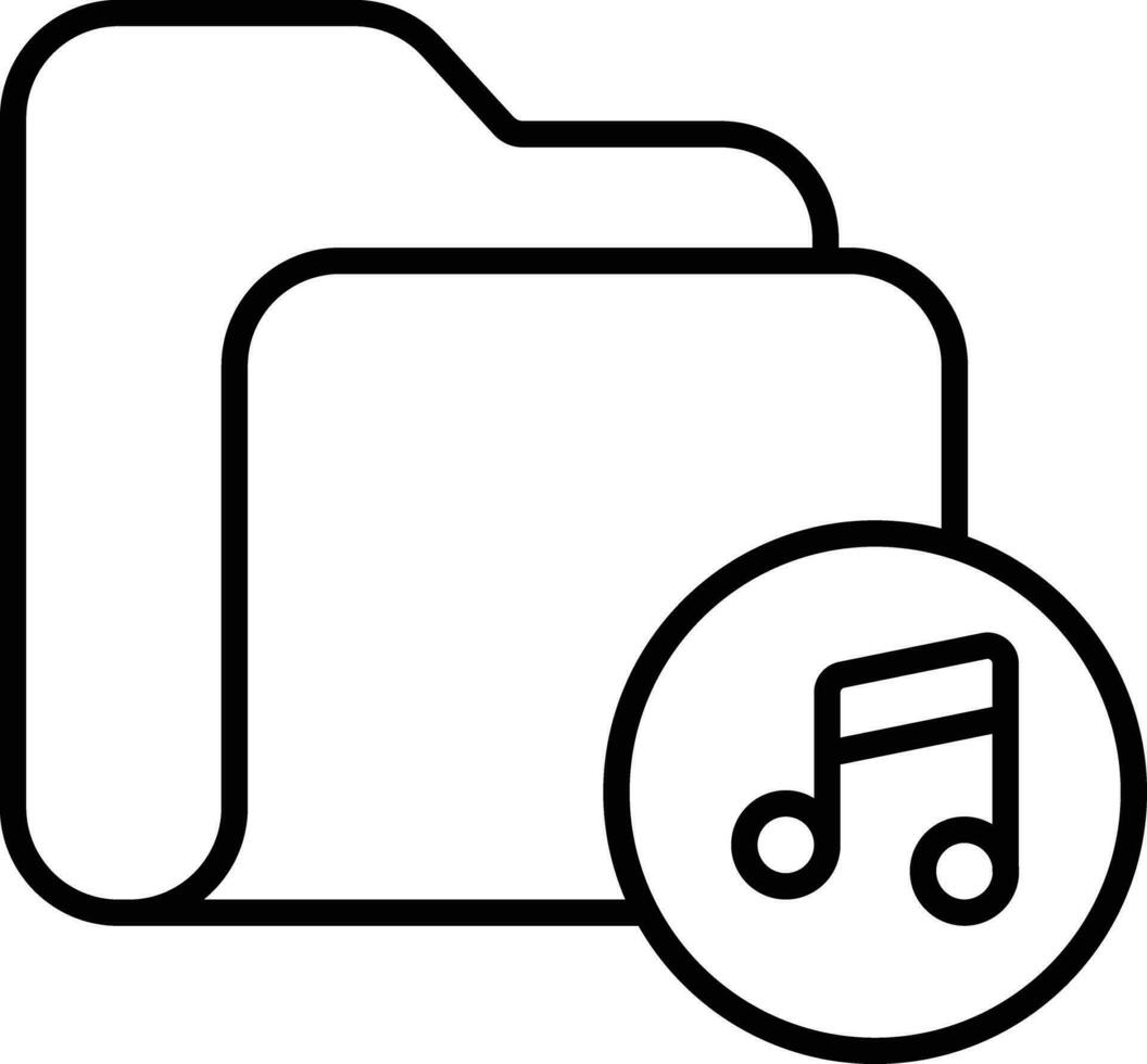 Music Folder Outline vector illustration icon
