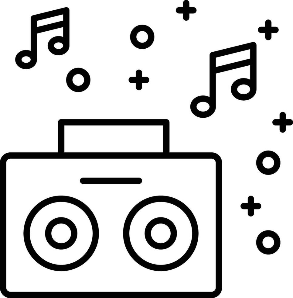 radio música contorno vector ilustración icono