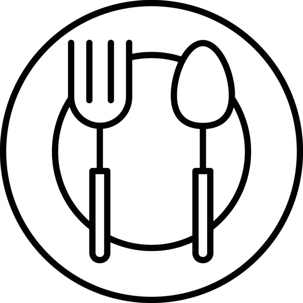 Dinner Set Outline vector illustration icon