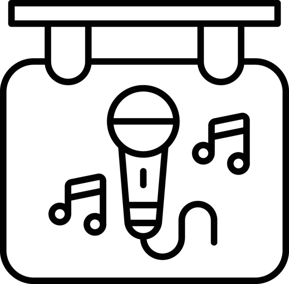 música tablero contorno vector ilustración icono