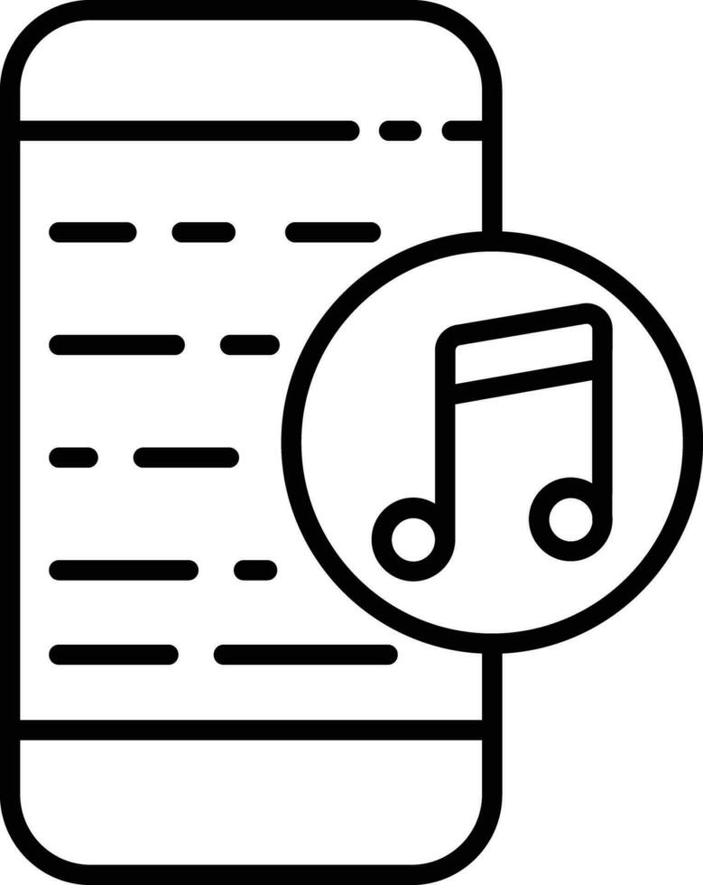Mobile music Outline vector illustration icon
