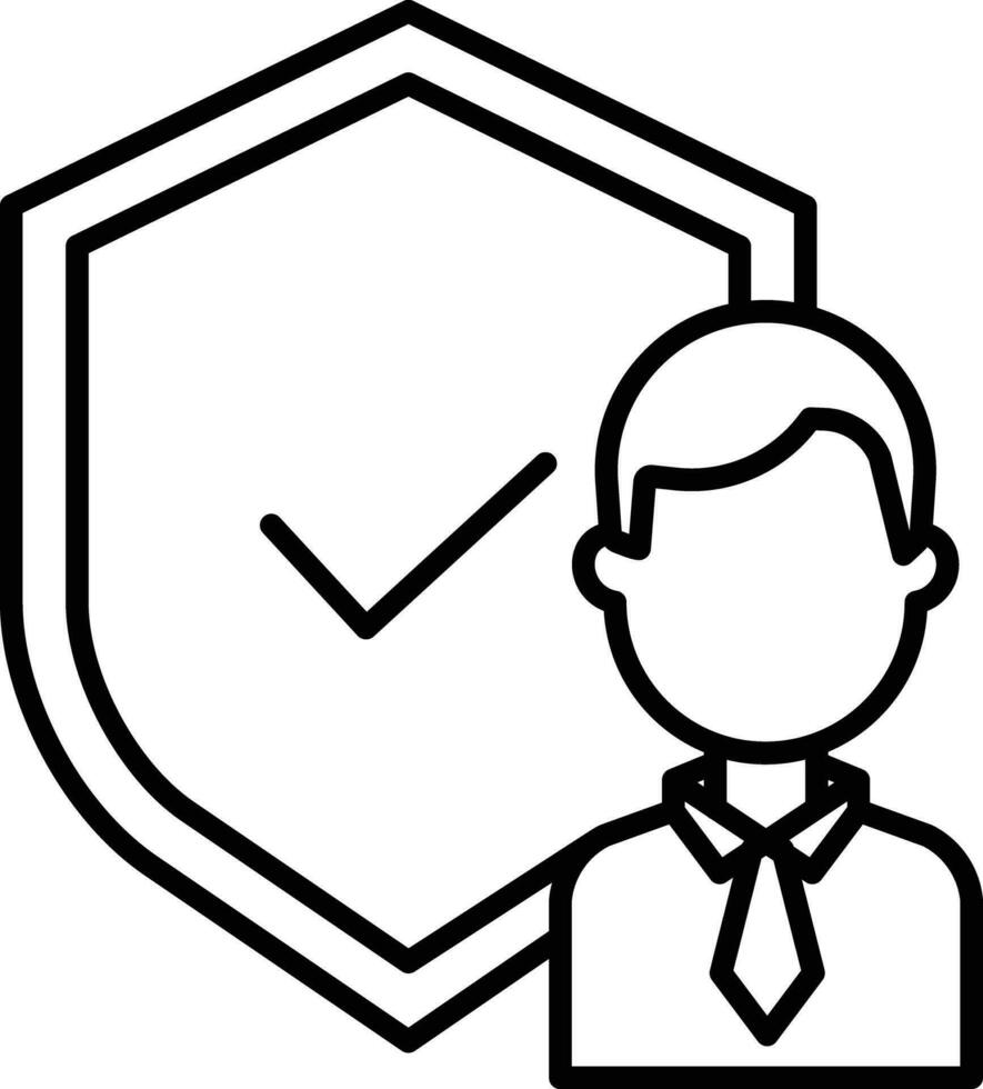 Employee protection Outline vector illustration icon
