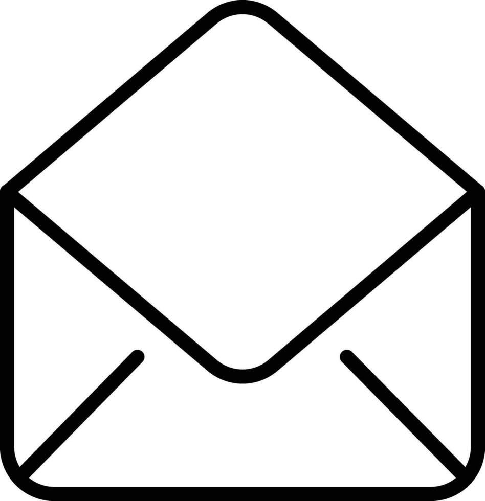 Open mail Outline vector illustration icon