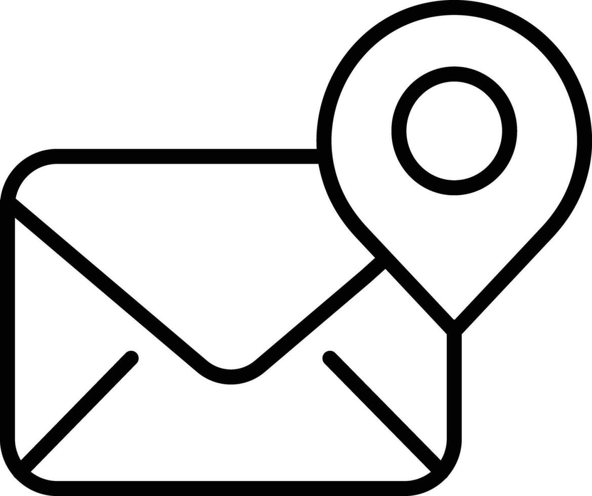 correo ubicación contorno vector ilustración icono