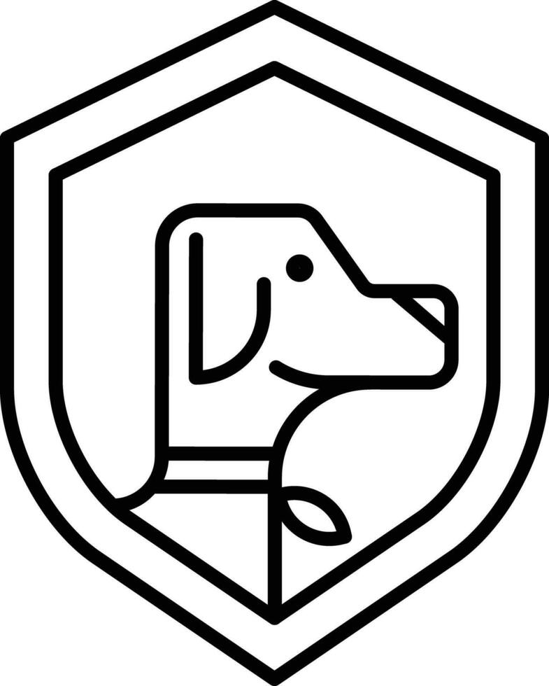 mascota proteger contorno vector ilustración icono