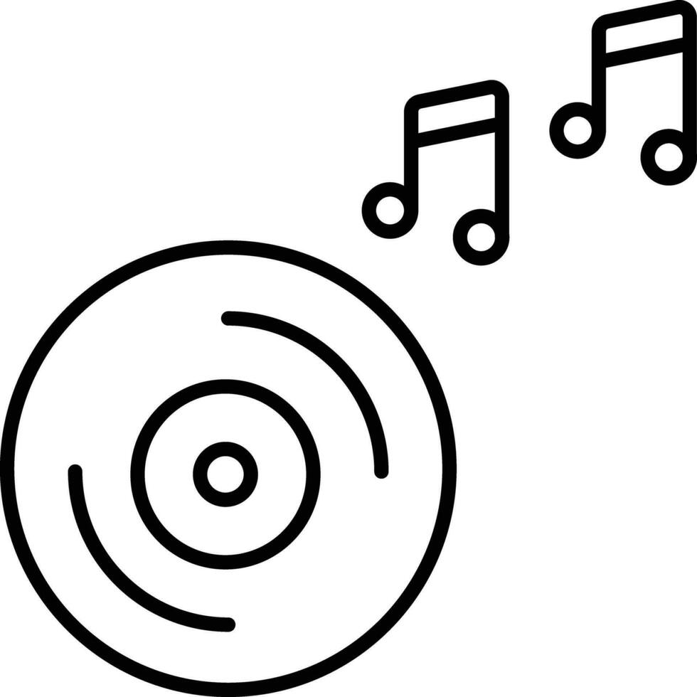 CD music Outline vector illustration icon