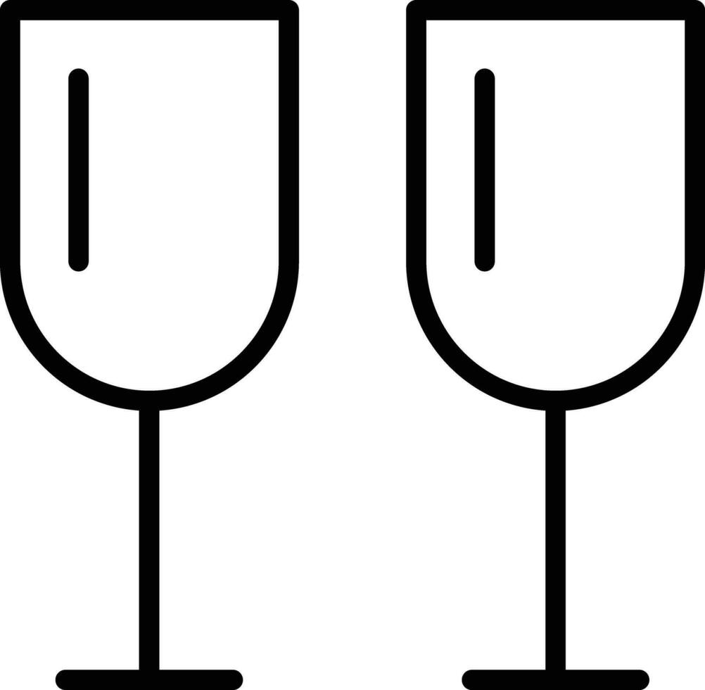 Wine Glasses Outline vector illustration icon